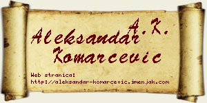 Aleksandar Komarčević vizit kartica
